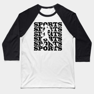 Sports Woman with distressed black text Baseball T-Shirt